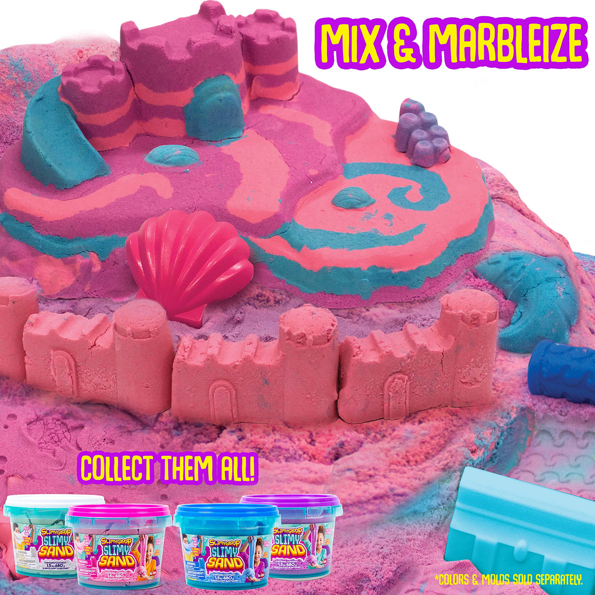 SLIMYSAND by Horizon Group USA, 1.5 lbs of Berry Scented Moldable, Stretchable, Expandable Cloud Slime, Blue & Purple Marbled, Slimy Play Sand in SLIMYSAND
