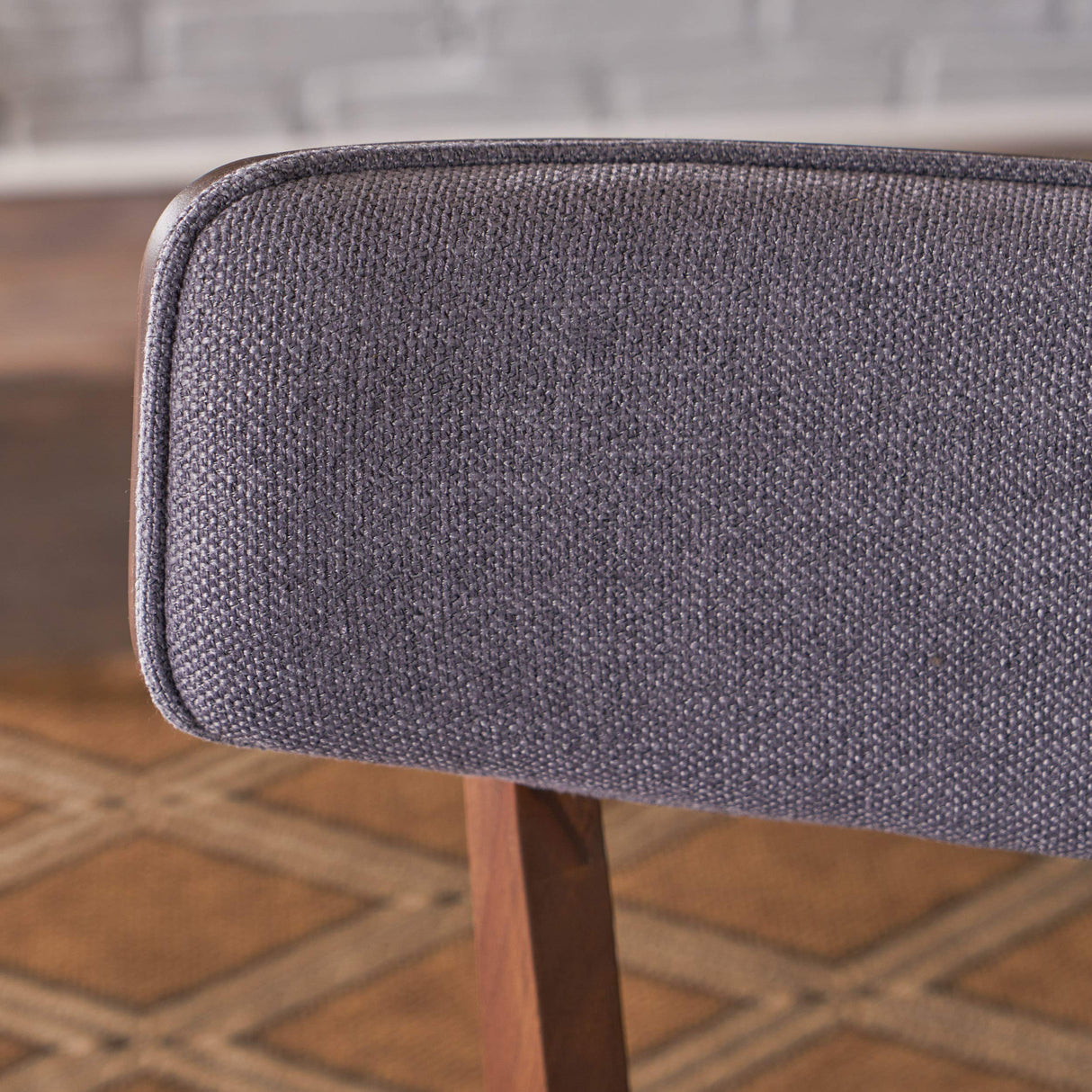 Christopher Knight Home Abrielle Mid-Century Modern Fabric Dining Chairs with Natural Walnut Finished Rubberwood Frame, 2-Pcs Set, Dark Grey / Christopher Knight Home