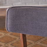 Christopher Knight Home Abrielle Mid-Century Modern Fabric Dining Chairs with Natural Walnut Finished Rubberwood Frame, 2-Pcs Set, Dark Grey / Christopher Knight Home