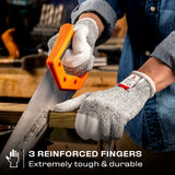 NoCry Cut Resistant Work Gloves for Women and Men, with Reinforced Fingers; Comfortable, 100% Food Grade Kitchen Cooking Gloves; Ambidextrous Safety NoCry