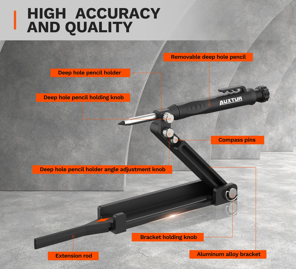 AUXTUR Contour Gauge Scribeing Tool,Supergauge Shape and Outline Tool with Aluminum Alloy,Woodworking Tools,Carpenter Pencil Holder for Marking Gauge AUXTUR