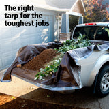 12x20 Heavy Duty Tarp, 10 Mil Thick, Waterproof, Tear & Fade Resistant, High Durability, UV Treated, Grommets Every 18 Inches. (Silver/Brown - KING-A-MA-JIGS