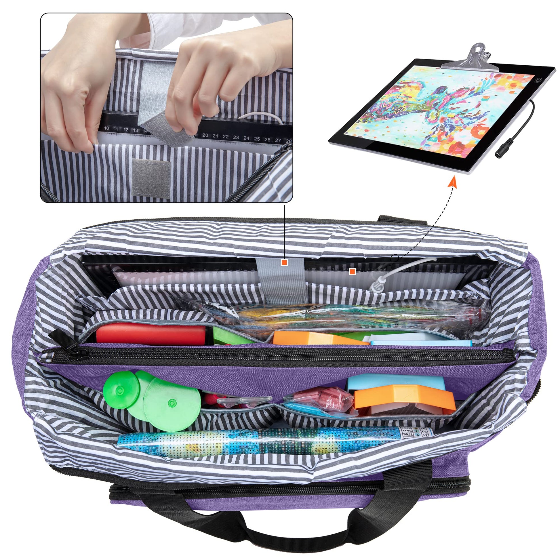 LUXJA Carrying Case for A4 Light Pad and Diamond Painting Accessories, Storage Bag for Diamond Painting Tools and Light Box (Fits for A4 Light Pad), - WoodArtSupply