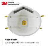 3M Particulate Respirator 8210V with Cool Flow Valve, Smoke, Grinding, Sanding, Sawing, Sweeping, Woodworking, Dust, 80/Pack 3M Personal Protective Equipment