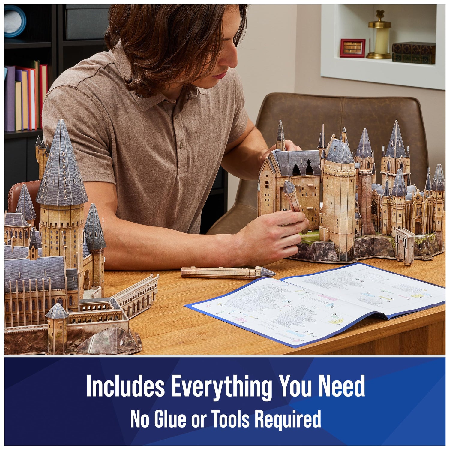 4D Build, Harry Potter Deluxe Hogwarts Castle with Astronomy Tower & Great Hall Over 2ft. Wide Model Kit 384 Pcs, 3D Puzzles for Adults & Teens 12+ 4D Build