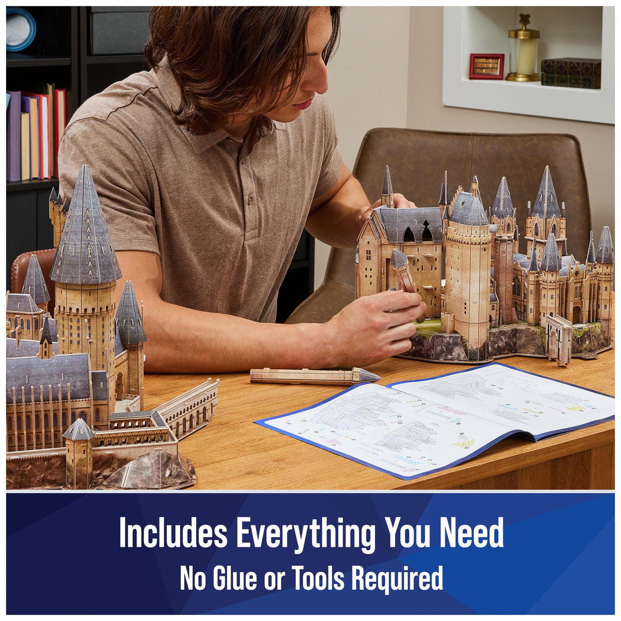 4D Build, Harry Potter Deluxe Hogwarts Castle with Astronomy Tower & Great Hall Over 2ft. Wide Model Kit 384 Pcs, 3D Puzzles for Adults & Teens 12+ 4D Build