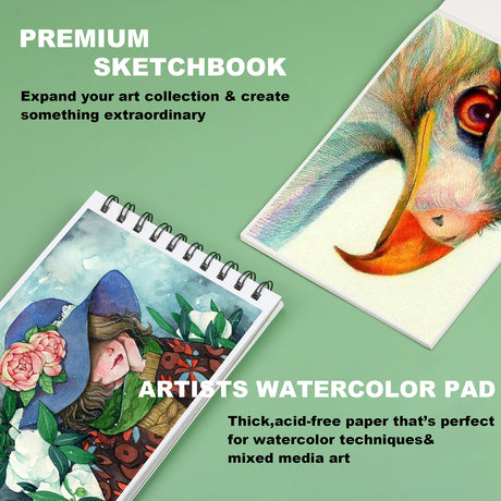 KALOUR 76 Drawing Sketching Kit Set - Pro Art Supplies with Sketchbook & Watercolor Paper - Include KALOUR