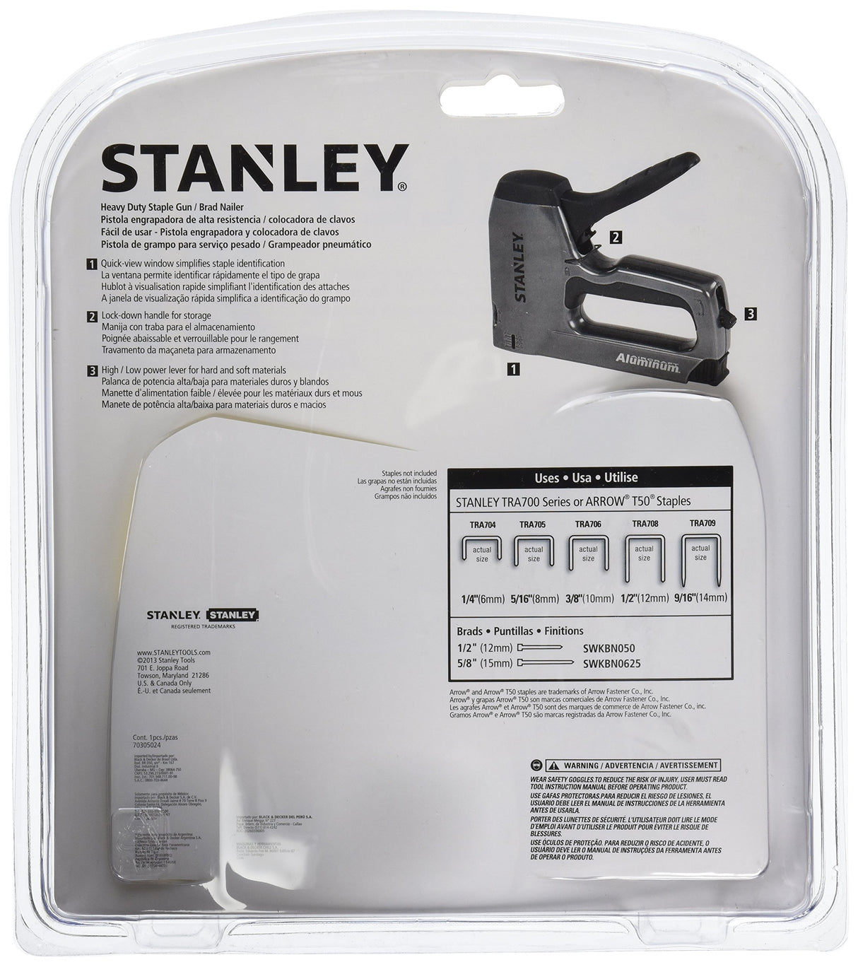 STANLEY SharpShooter Plus Nail Gun, Heavy Duty, Gray/Black (TR250) Stanley