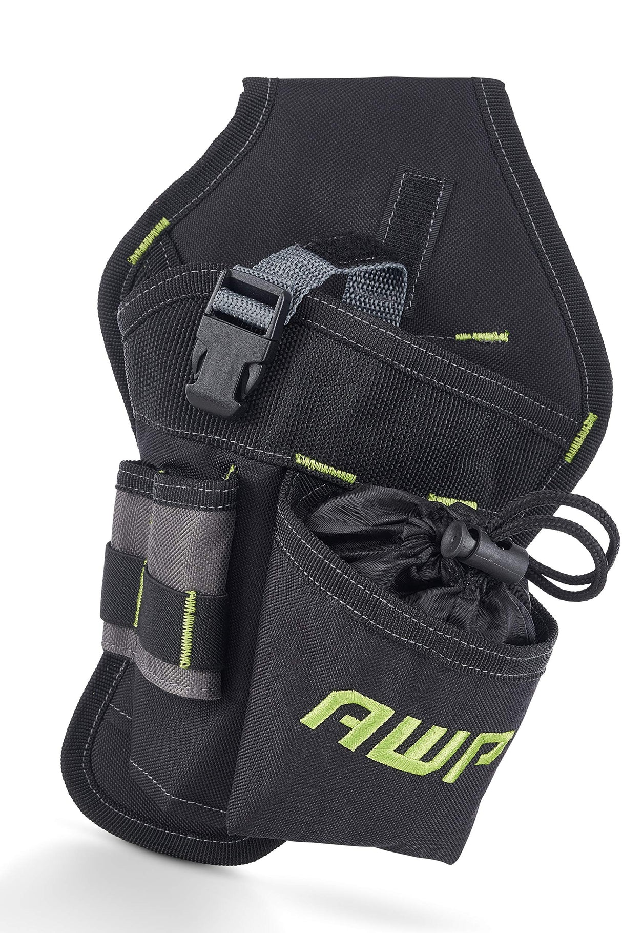 AWP Angled Drill Holster | Heavy-Duty Polyester Drill Holster Designed to Sit on Belt and Hold Weight Evenly | Black | Fits Most Drills AWP