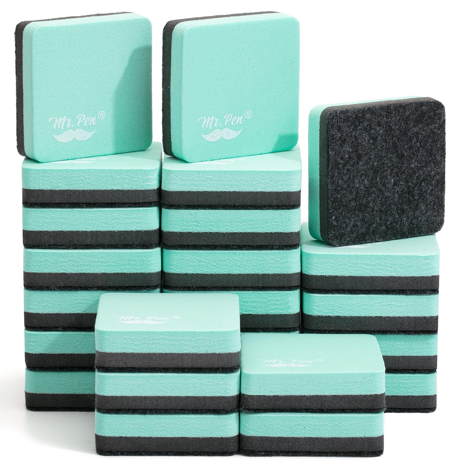 Mr. Pen- Mini Dry Erase Eraser, 24 Pack, Green Magnetic Dry Eraser, Whiteboard Eraser, Dry Erasers for Whiteboard, Magnetic Dry Erase Eraser, Dry Mr. Pen