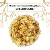 U.S. Art Supply Metallic Foil Schabin Gilding Gold Leaf Flakes - Imitation Gold in 10 Gram Bottle - Gild Picture Frames, Paintings, Furniture, U.S. Art Supply