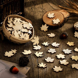 80 Pieces Wooden Maple Leaf Cutout Unfinished Blank Wooden Maple Leaf Slice Maple Leaf Shaped Wood Pieces 1.2 Inch Mini Wooden Maple Leaf Ornament Jetec
