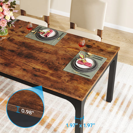 Tribesigns Dining Table for 6-8 Person, 78 inch Long Rectangular Kitchen Dining Table for Living Room and Dining Room, 78.7 x 27.5 x 29.5 Inches(Only Tribesigns