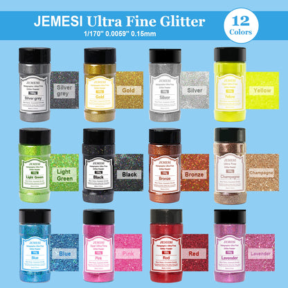 Holographic Ultra Fine Glitter Powder, 100g/3.52oz Extra Fine Epoxy Glitter Flakes Crafts Sequins 1/170'' 0.0059'' 0.15mm for Resin Arts Crafts, - WoodArtSupply