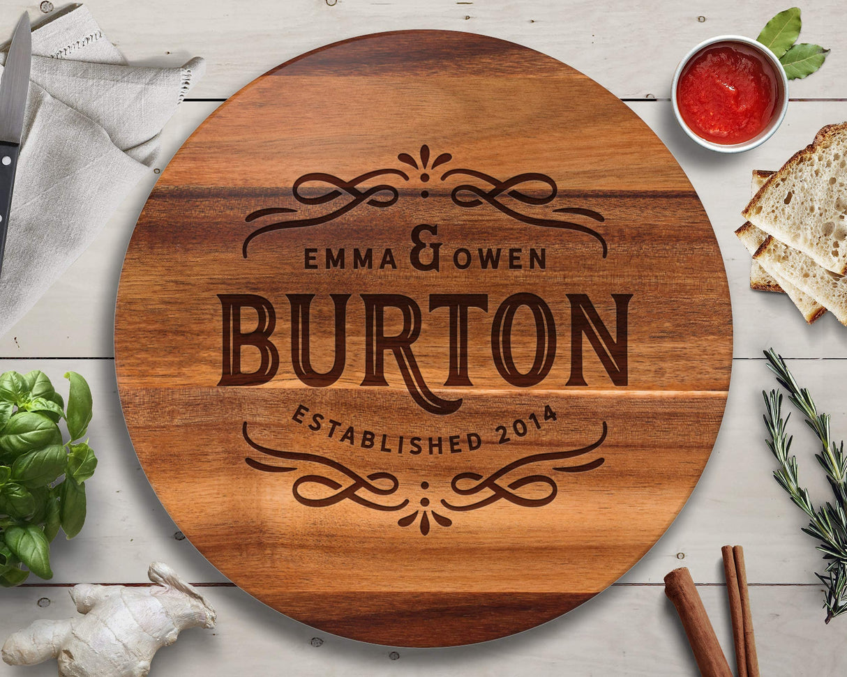 Personalized Wedding Gift, Lazy Susan, Engraved Wood Gift, Personalized Lazy Susan, Mothers Day gift, Anniversary Gift, Mom Gift, Wife Gift, Lazy The Sinclair Company