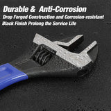 WORKPRO 2-piece Adjustable Wrench Set, 6-Inch & 10-Inch Wrenches, Wide Jaw Black Oxide Wrench, Metric & SAE Scales, Cr-V Steel, for Home, Garage, WORKPRO