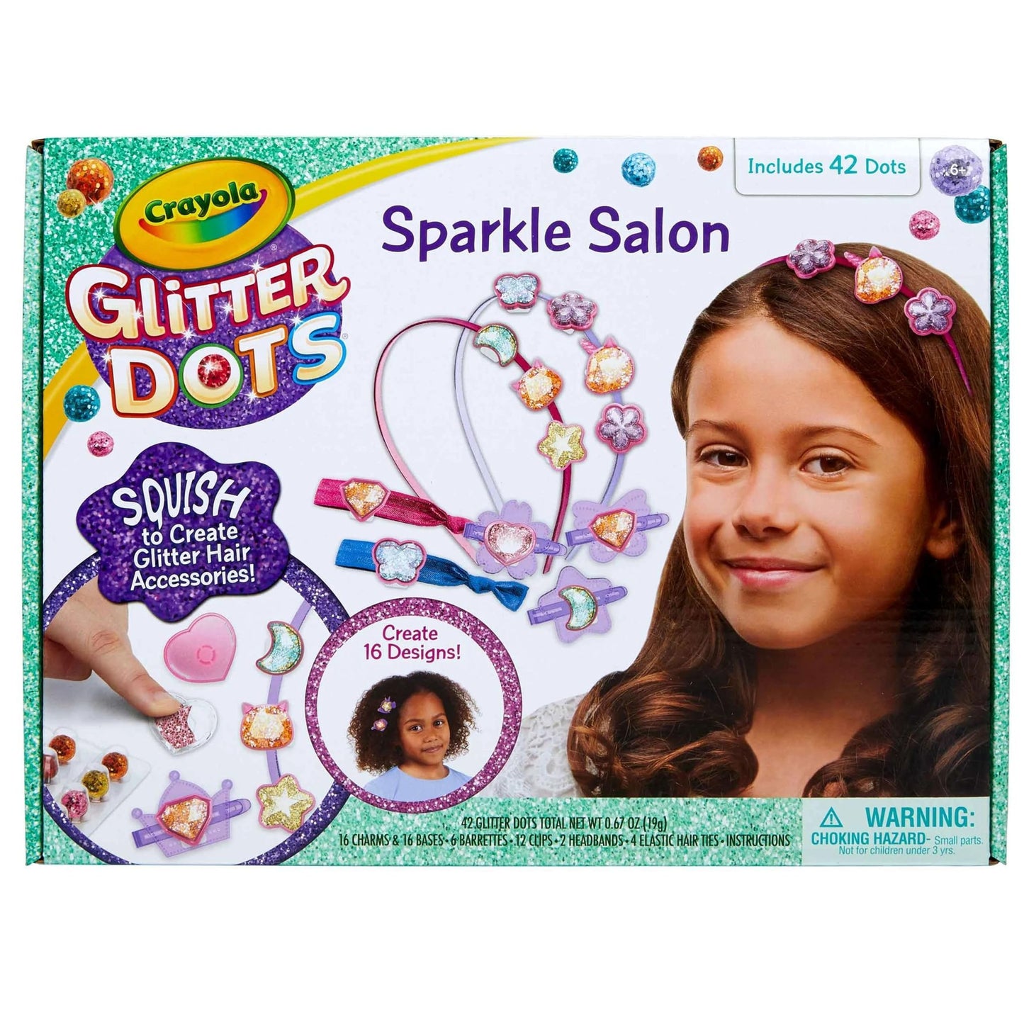 Crayola Glitter Dots Salon Hair Clips, DIY Kids Craft with Hair Accessories, Gift - WoodArtSupply