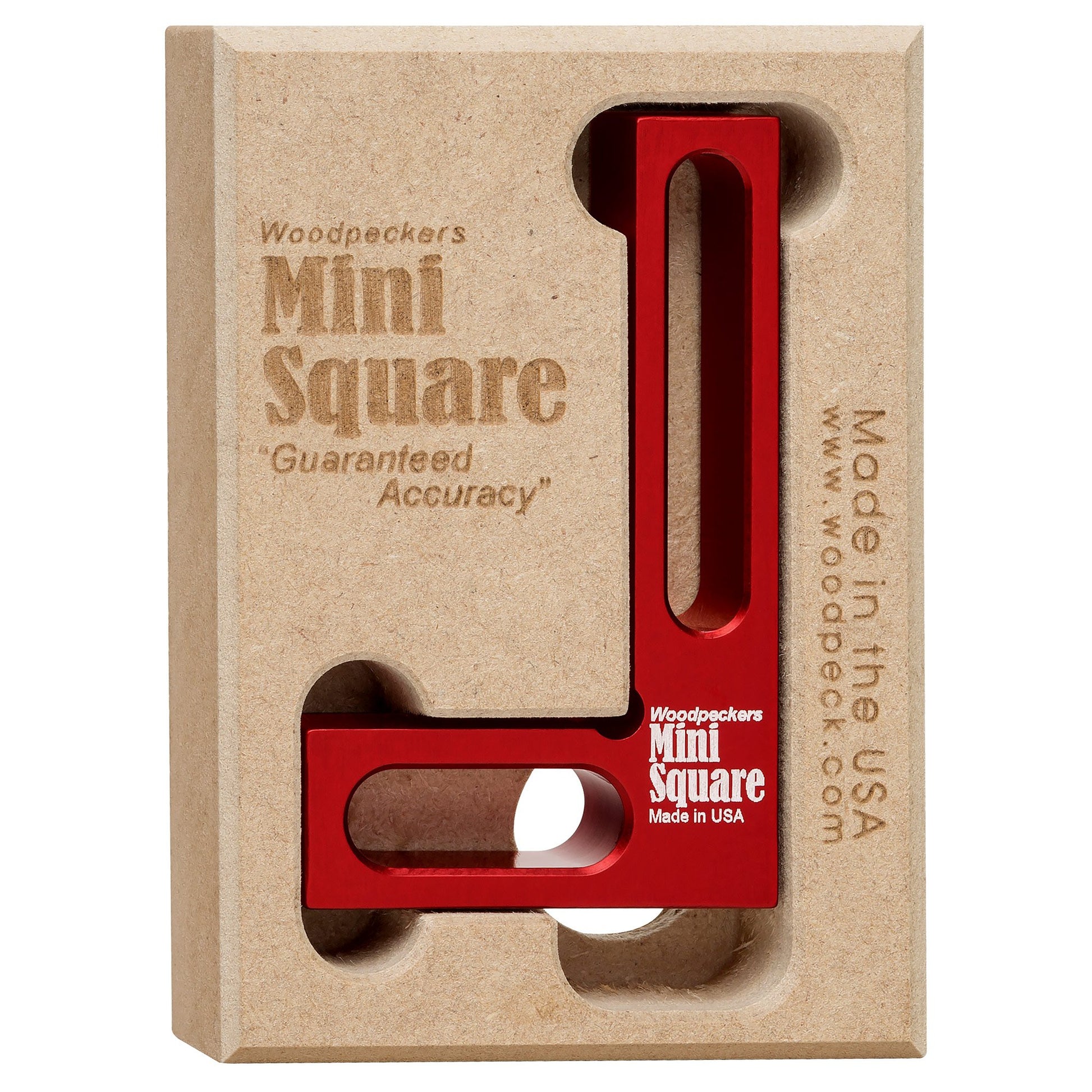 Woodpeckers Mini Square, Small Pocket Wood Working Tool, Check Square on Carpenter Cutting Tools, Premium Precision Woodworking Tools, Red, Aluminum - WoodArtSupply