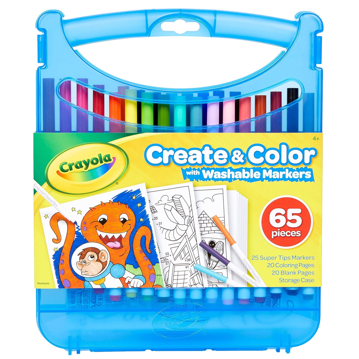 Crayola Super Tips Coloring Art Case SuperTips Washable Markers, 65 Piece Set, Packaging May Vary Crayola