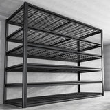 REIBII 55"W Garage Shelving Units and Storage Shelves Heavy Duty Shelving, 3500LBS Garage Storage Shelves 6-Tier Adjustable Metal Shelves for Storage REIBII