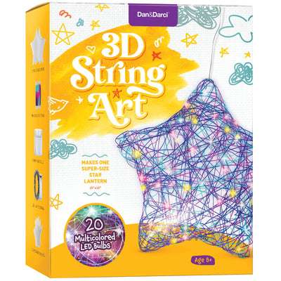 3D String Art Kit for Kids - Makes a Light-Up Star Lantern with 20 Multi-Colored LED Bulbs - Kids Gifts - Crafts for Girls and Boys Ages 8-12 - DIY