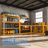 REIBII 40" W Garage Shelving Load 2200LBS Garage Storage Shelves Heavy Duty Shelving Adjustable Metal Shelving Unit for Garage Shelves Industrial REIBII