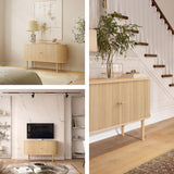 WERMO 55'' Sideboard Storage Cabinet with Doors and Shelves - Credenza Storage Cabinet for Office, Bedroom Storage Cabinet, Hallway Storage Cabinet, WERMO