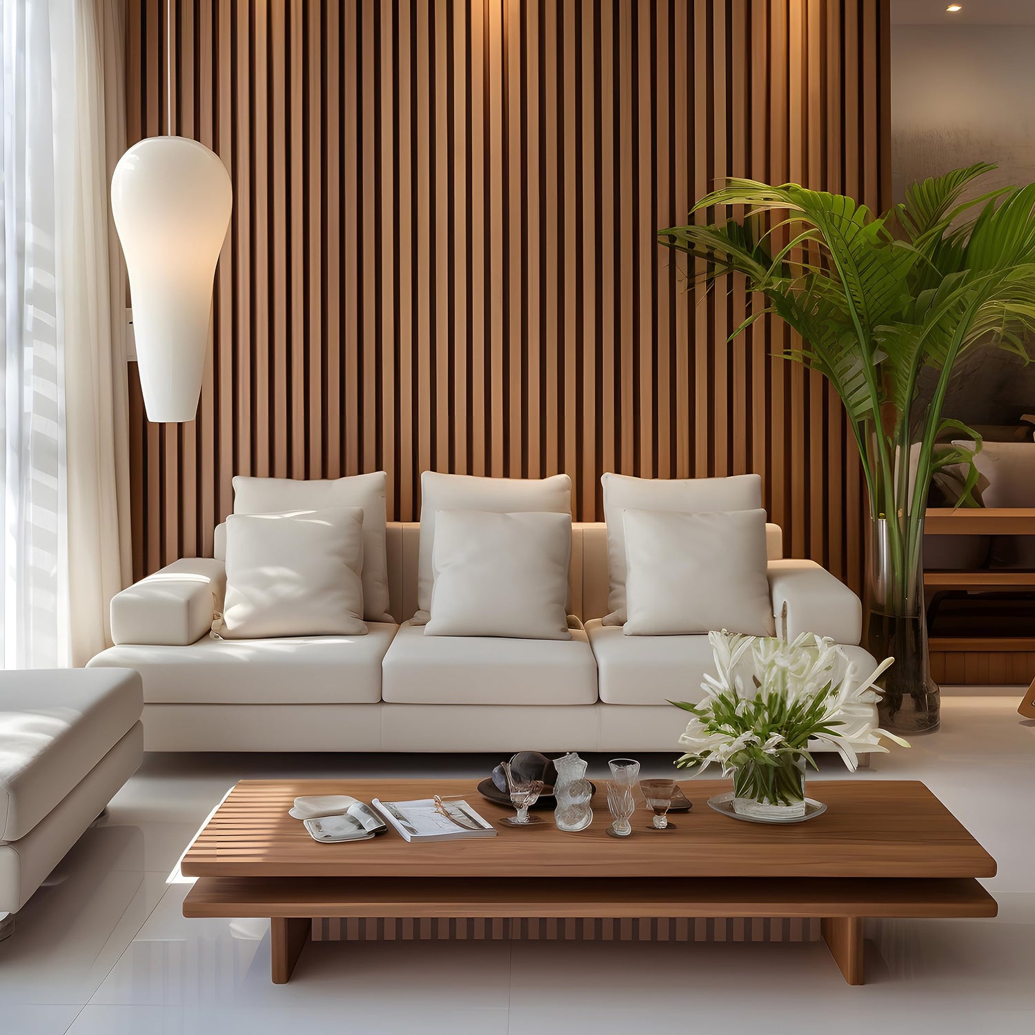 Mollywell Wood Slat Wall Panel, Easy Installation, Versatile, Enhanced Acoustic Design, Suitable for Living Room, Bedroom, Kitchen & Offices (2 Pcs, Mollywell