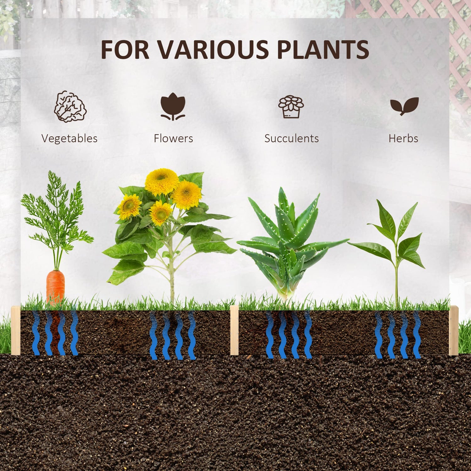 Outsunny Wooden Raised Garden Bed, Hexagon Screwless Planters for Outdoor Plants, Vegetables, Flowers, Herbs, 39" x 36" x 6", Natural Wood Outsunny