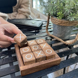 NUTTA - Wooden TIC TAC Toe Game Coffee Table Decor Family Game Night Indoor Outdoor Fun Games for Teens and Adults Classic OX Wood Board Game NUTTA