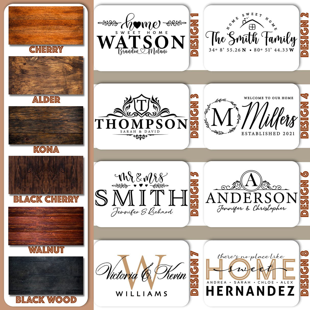 Zexpa Apparel Personalized Wood Key Hooks for Wall Customized Housewarming Wooden Gift | C5 Zexpa Apparel