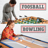 SereneLife Space Saving 5in1 Folding Multi Game Table,40”Full Size Combo Sports Arcade Game with Foosball Soccer,Ping Pong,Pool Billiards,Bowling & SereneLife