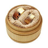 The Wedding Party Store, Custom Engraved Ring Box Holder - Personalized Rustic Round Wood Ring Bearer Wedding Box The Wedding Party Store