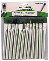 BRISTLE INDUSTRIAL BRUSHES 12 Pc Acid Brushes Set | Lightweight Aluminum Handles | 3/4" (1.9 cm) Width | Ideal for Caustic Substances, Glues, Sealers BRISTLE INDUSTRIAL BRUSHES