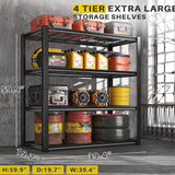 REIBII Garage Shelving Heavy Duty 2200LBS Garage Storage Shelves Adjustable Metal Shelving for Garage Storage Shelving Heavy Duty Shelving Unit REIBII