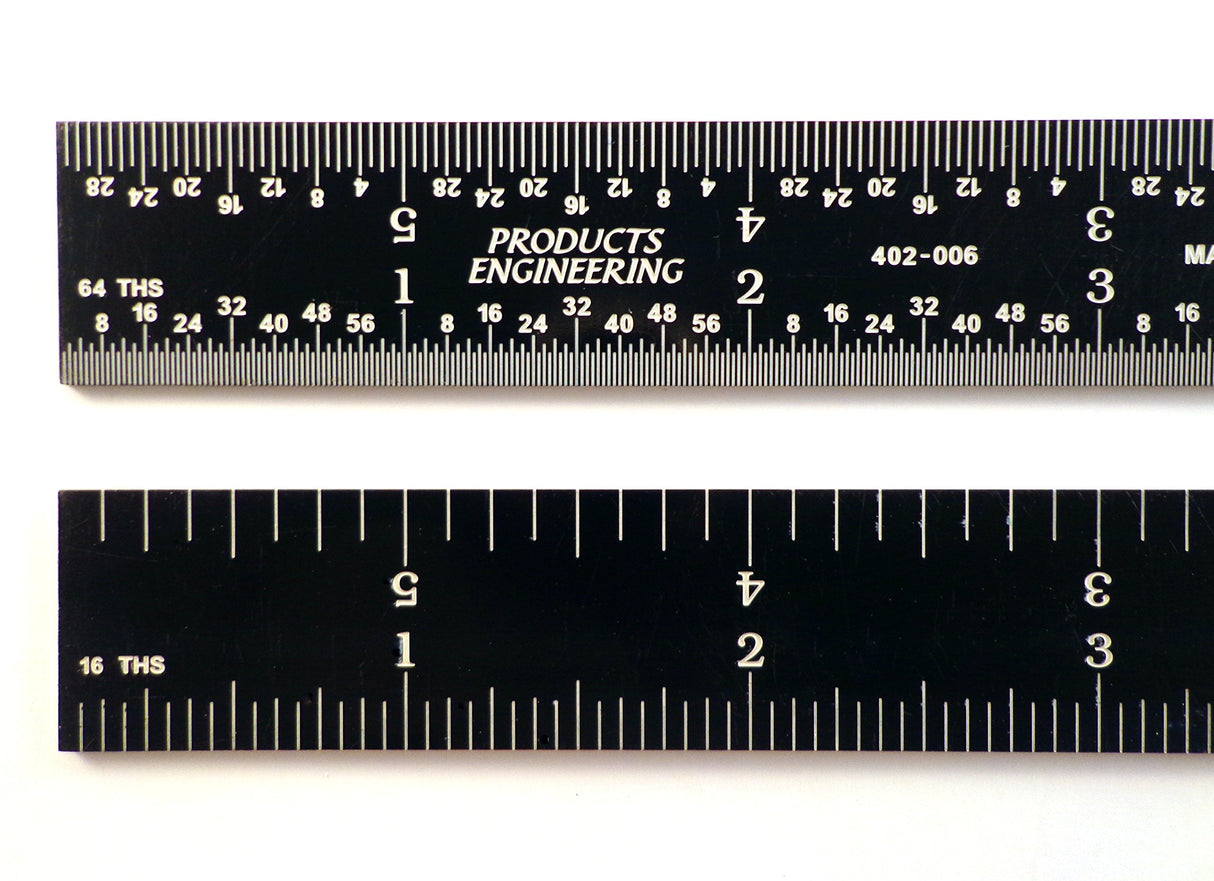 6" EZ Read Rigid Rule Made in USA! 4R Graduation PEC Tools
