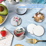 Sublimation Coasters Blanks Round Sublimation Blank Car Cup Coaster Absorbent MDF Car Coasters with A Finger Notch Heat Transfer Cup Coasters for Patelai