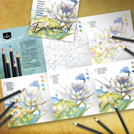 Castle Arts Themed 24 Colored Pencil Set in Tin Box, perfect colors for ‘Botanical’ Art. Featuring quality, smooth colored cores, superior blending & Castle Art Supplies