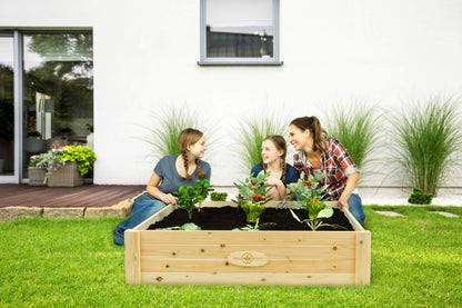 4x4 Cedar Raised Garden Bed Kit – Elevated Ground Planter for Growing Fruit/Vegetables/Herbs – (47 x 47 x 11) inches – Natural Rot-Resistant Wood