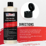 U.S. Art Supply Professional High Gloss Pouring Paint Art Topcoat & Clay Varnish, 16 oz. (Pint) - Clear Permanent Protective Finish for Pouring U.S. Art Supply