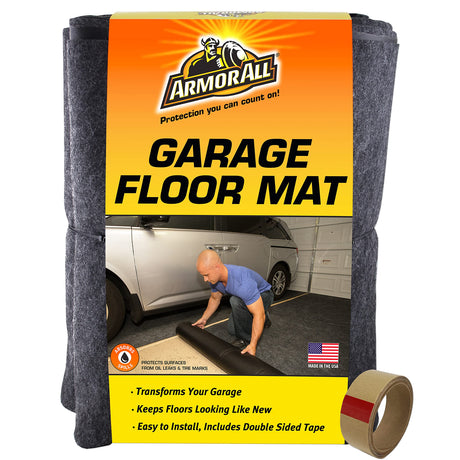 Armor All Original Garage Floor Mat, (17' x 7'4"), (Includes Double Sided Tape), Protects Surfaces, Transforms Garage - Absorbent/Waterproof/Durable Armor All