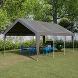 DetalleGo Carport, 13x20 ft Heavy Duty Carport Canopy with Removable Sidewalls and Doors, Portable Garage with Roll-up Ventilated Windows Storage DetalleGo
