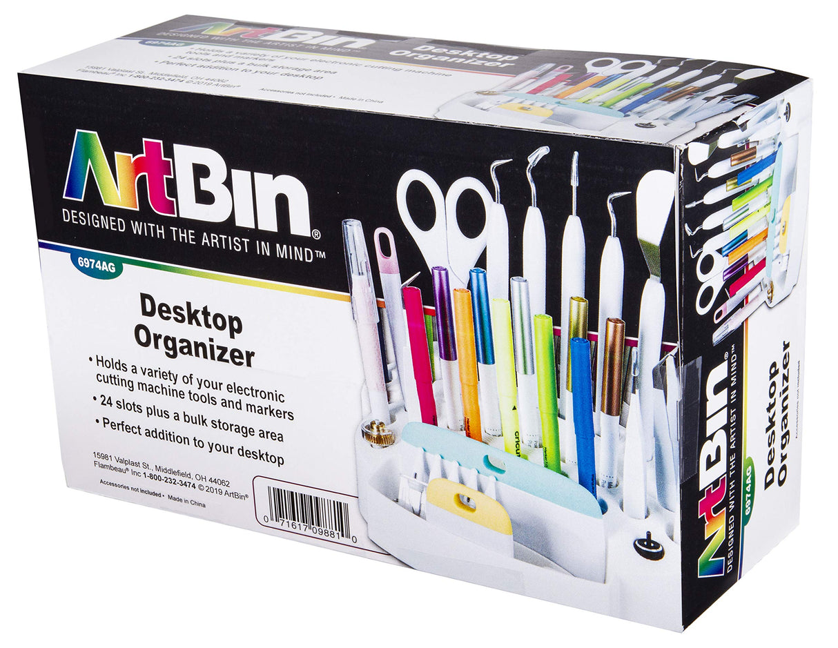 ArtBin 6974AG Desktop Accessory Storage with 24 Slots, [1] Art & Craft Organizer, White ArtBin