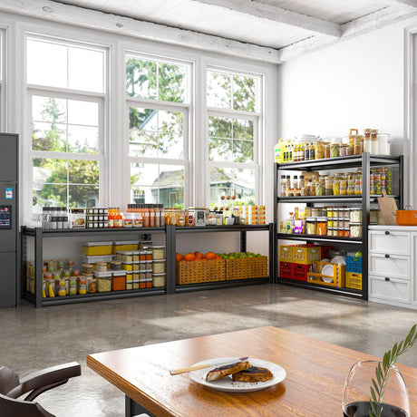Raybee 40" Wide Storage Shelves Garage Shelving, 2 Pack, Heavy Duty Shelving, Adjustable 4 Tier Metal Shelves for Warehouse, Pantry, Kitchen 40" W Raybee