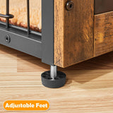 Yaheetech 27.5'' Dog Crate Furniture with Cushion Wooden Dog Crate with Double Doors/Adjustable Feet Side End Table for Small/Medium Dogs, 27.5" L x Yaheetech