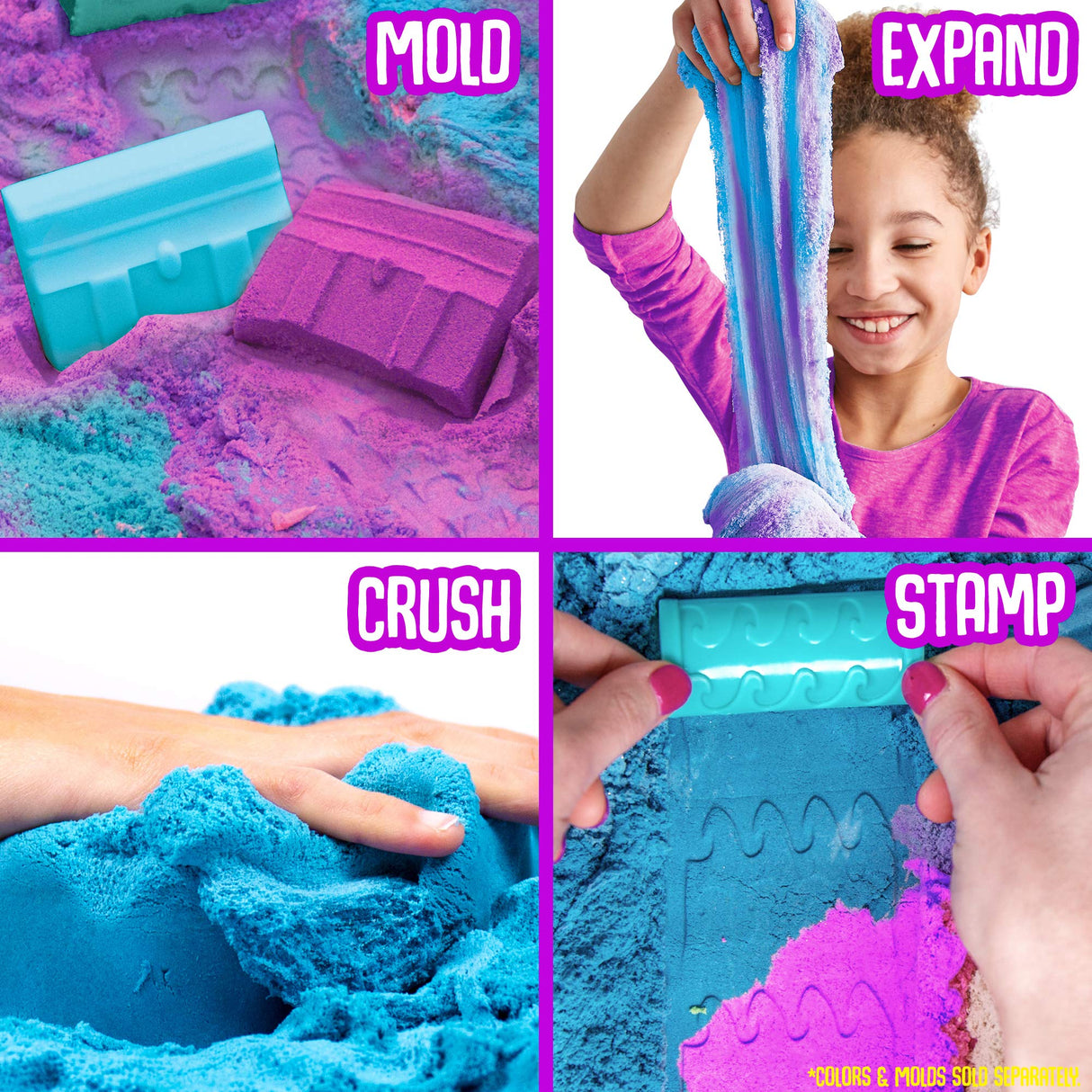 SLIMYSAND by Horizon Group USA, 1.5 lbs of Berry Scented Moldable, Stretchable, Expandable Cloud Slime, Blue & Purple Marbled, Slimy Play Sand in SLIMYSAND