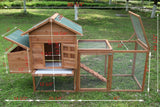 ECOLINEAR Chicken Coop for 2-4 Chickens Wooden Rabbit Hutch Outdoor Hen House Poultry Pet Coop Nest Box Garden Backyard Cage (80") ECOLINEAR