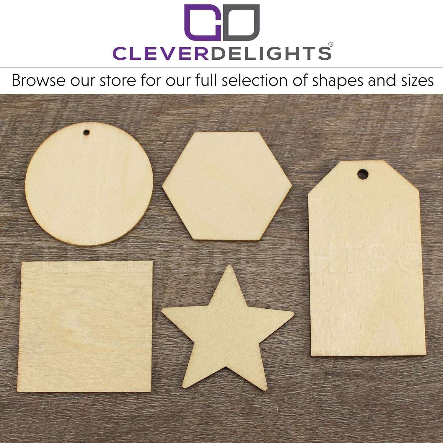CleverDelights 2 Inch Wood Circles - 50 Pack - 1/16" Thick - 2" Round Unfinished Craft Pieces CleverDelights