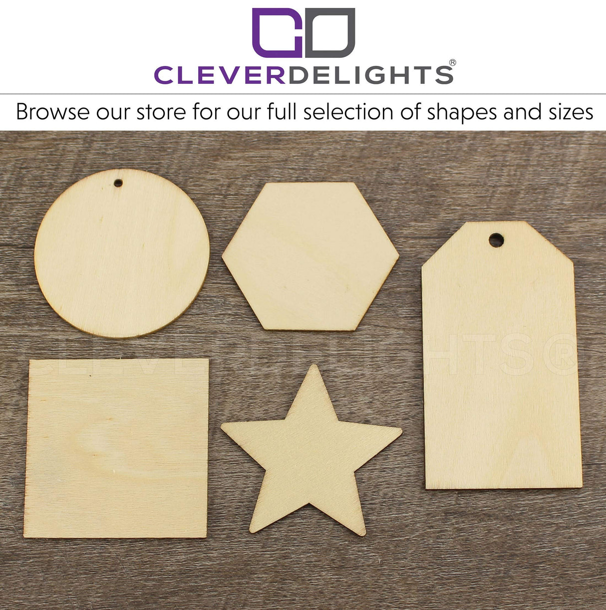 CleverDelights 2 Inch Wood Circles - 50 Pack - 1/16" Thick - 2" Round Unfinished Craft Pieces CleverDelights