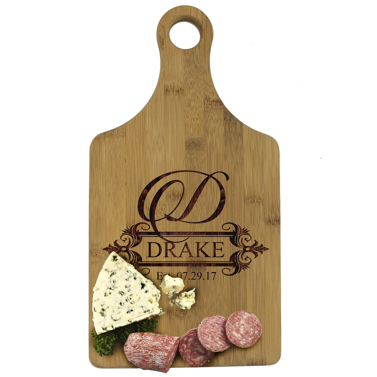 Custom Engraved and Personalized Cheese Bamboo Cutting Board My Personal Memories